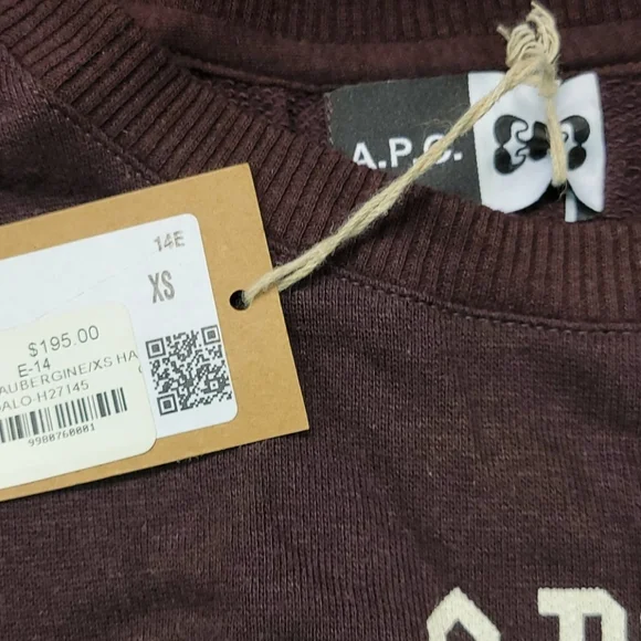A.P.C. Burgandy Pull over Sweater Sweatshirt
